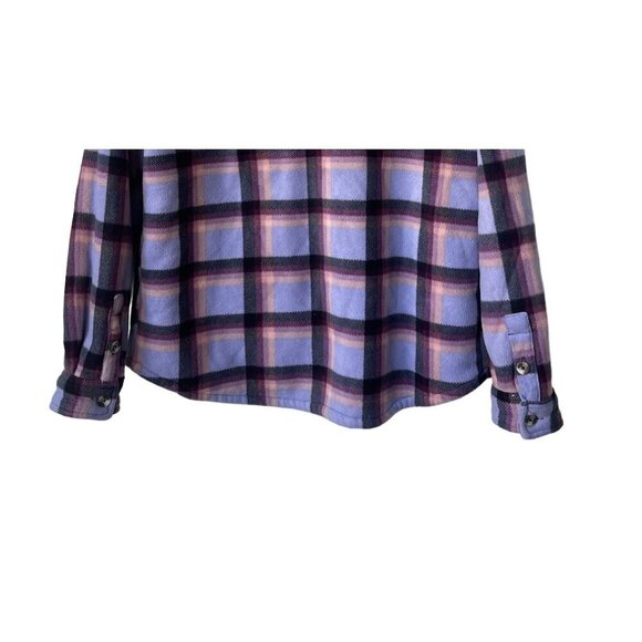 Sage Collective Jacket Plaid Sherpa Lined Size S Shacket Purple Western - Picture 9 of 12